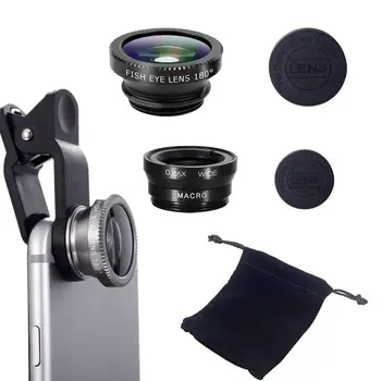 2 комплекта 0.67 X 3 в 1 Битумен обектив за телефон Макро Широкоъгълен Комплект обективи за камери 