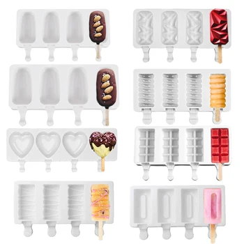 3D САМ Силиконова Форма За Сладолед Ръчна изработка, Екологично Форма За Popsicle, Мус, Десерт, фризер, Сок, Тава За Кубчета Лед, Форма За Направата на Бъчви