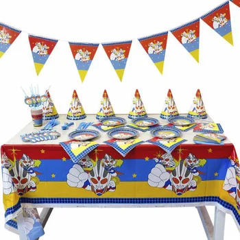 Cartoony Ультрамен 6 бр./лот, посуда и прибори за парти, салфетки, флаг, чиния, чаша, балон, рожден ден, Коледна украса