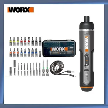 Worx 4V Мини-Набор от Електрически Отвертки WX242 Smart Безжични Електрически Отвертки USB Акумулаторна Дръжка с Набор от Тренировки по 30 Бита
