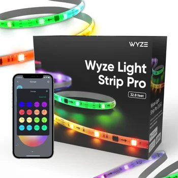 Wyze Light Strip Pro, 32,8-подножието led подсветка Wi-Fi, Многоцветное управление на сегменти, 16 милиона цвята с управление чрез приложение и синхронизация с музика