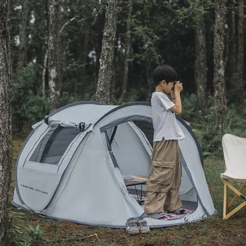 Автоматична всплывающая палатка, шатра за незабавно инсталиране на 3-4 човека, 4-сезонна водоустойчив палатка за туризъм, къмпинг, за пътуване