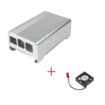 Алуминиев корпус Raspberry Pi 3 с охлаждащ вентилатор, черна ивица, корпус от червено алуминиева сплав, капак на кутия, калъф за Raspberry Pi 2 И