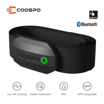 Гърдите каишка за пульсометра CooSpo Bluetooth 4.0 ANT + сензор за сърдечната честота водоустойчив за велокомпьютера Wahoo Garmin