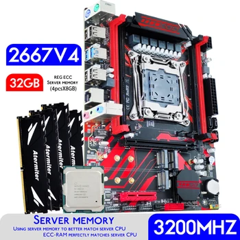 Дънна платка Atermiter X99 D4 в комплект с процесор Xeon E5 2667 V4 LGA 2011-3 4 бр. X 8 GB = 32 GB, 3200 Mhz DDR4 REG ECC RAM Memory
