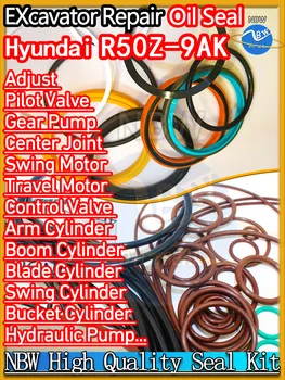 За багер Hyundai R50Z-9AK Комплект преси за балиране на Високо Качество За Ремонт R50Z 9AK Нитриловая Миене NBR Nok Skf Service Оригинален Качествен Инструмент