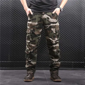 Камуфляжные панталони мъжки военни панталони-карго с множество джобове, хип-хоп джоггеры, градска работно облекло, връхни дрехи, камуфляжные тактически панталони на едро