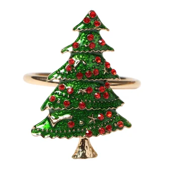 Коледни Празници пръстени за салфетки, да не выцветающие поставки за салфетки за декорация на коледната трапеза