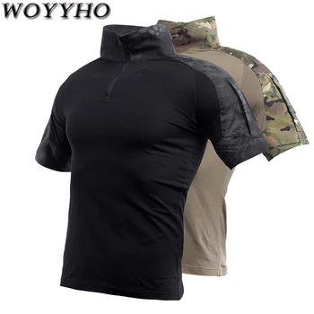Мъжки улични военни тениски, Мъжки тактически блузи за разходки, лов, тренировки, скално катерене, Армията форма с жаби, къс ръкав M-3XL