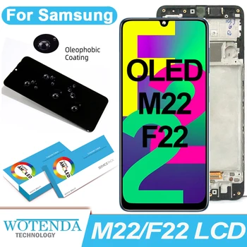 Новият OLED-дисплей За Samsung Galaxy M22 4G F22 LCD M225F M225F/DS M225M Дисплей със сензорен екран За M22/F22 F225F Подмяна на LCD дисплея