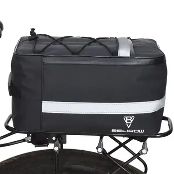 Чанта за задната част на багажник на велосипеда-Водоустойчив Багажник е с Голям Капацитет, Переноска за спортове на открито, чанта за съхранение на планински велосипеди, черен