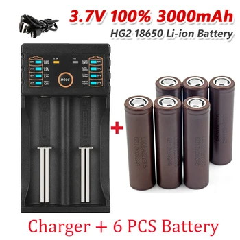 100% оригинален нов батерия hg2 18650 3000 mah 3,6 По освобождаване от отговорност 20a, предназначени за енергийна зареждане + зарядно устройство