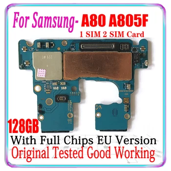 128 GB Оригиналната Разблокированная дънна Платка Samsung Galaxy A80 A805F A805DS Логическа схема на Дънната платка Версия ЕС SM-A805F Plate