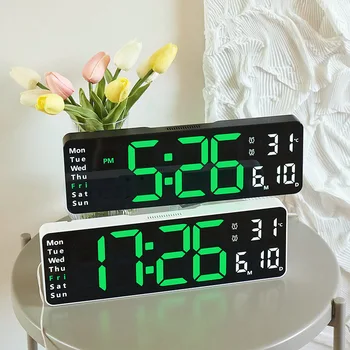 13 Инча(ите) led дигитални стенни часовници Простота при дневна Аларма за Температурата на един и същи екран всяка седмица