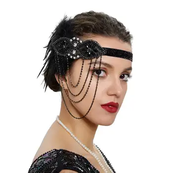 2019 взривни модели, диадема от павлиньих коса, лента за коса, ретро-ръчно обработени, инкрустирани с перли тренировки, украсени с танцови аксесоари