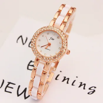 2019 Нова марка Jw, кварцов часовник, луксозни дамски ръчен часовник от розово злато, женски прости кристални часовници-гривни, дамски часовници, подаръци
