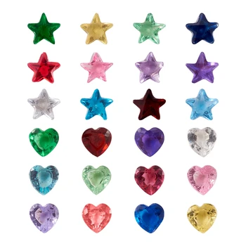 240 бр./кор. стъклени кабошоны с кристали във формата на звезди и сърца за производство на бижута, медальони 