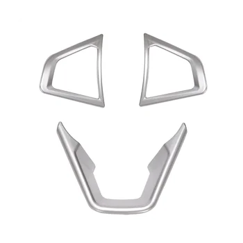 3 бр. Сребриста подплата на волана Рамка бутони на волана за Ford Fusion Mondeo 2013-2019