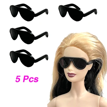 5 бр./компл., модни черни очила за Барби кукли, аксесоари за обличане на принцеси, слънчеви очила за куклена къща, играчки за кукли 1/6