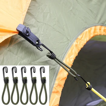 5ШТ 15 см Еластична въженият кабел за палатка с кука за определяне на кемпинговой палатки Еластична, гъвкава въже Аксесоари за улицата Заземен nailed каишка