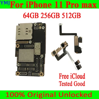 64 GB, 256 GB, 512 GB за iPhone 11 Pro Max дънна Платка Оригиналната отключване на Чиста логическа такса Icloud Поддръжка на IOS надграждане на дънната Платка
