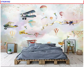 beibehang Обичай сладък cartoony балон, ветроходство самолет, градско движение, детска стая, фон, стенни боядисване, тапети