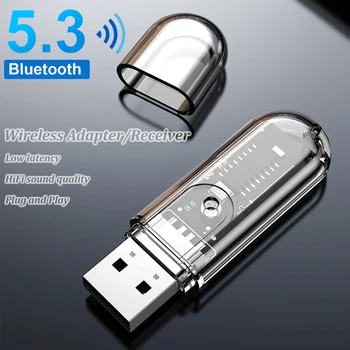 Bluetooth 5.3 Приемник Аудиоадаптер 3.5 мм Aux адаптер за Безжичен предавател адаптер за Кола 