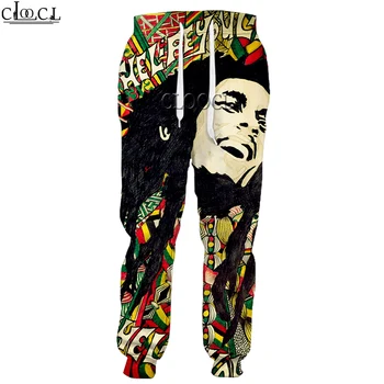 CLOOCL Певец, създател на реге музиката Боб Марли, 3D принт, мъжки и дамски ежедневни спортни панталони Harajuku, прави панталони, Директна доставка