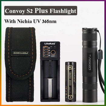 Convoy S2 Plus с led фенерче Nichia UV 365nm за откриване на флуоресцентни агенти, led фенерче за пари, четками, UV-факли