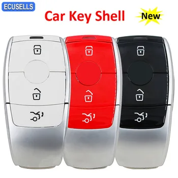 Ecusells 3 Бутона Smart Remote Key Shell Калъф за Mercedes Benz C200L E300L S320 GLC 3 цвят по избор (червено, черно, бяло)
