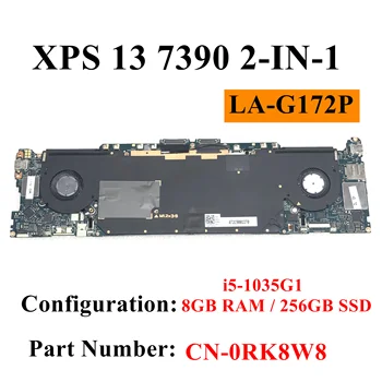 LA-G172P За Dell XPS 13 7390 2-В-1 CN-0RK8W8 дънна Платка на лаптоп RK8W8 с процесор I5-1035G7 8 GB оперативна памет от 256 GB SSD 100% тест