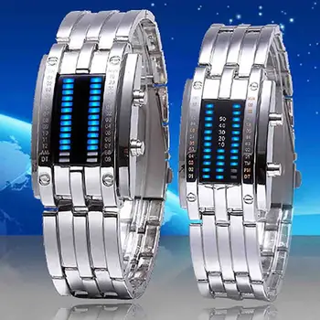 Led часовници, близнак часовници, мъжки луксозни цифров часовник с дата от сплав, дамски спортни часовници-гривни reloj hombre relogio digital мъжки часовник
