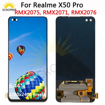 Super AMOLED За OPPO Realme X50 Pro 5G LCD Сензорен дисплей, Дигитайзер, В Събирането, Замяна За екрана Realme X50 Pro