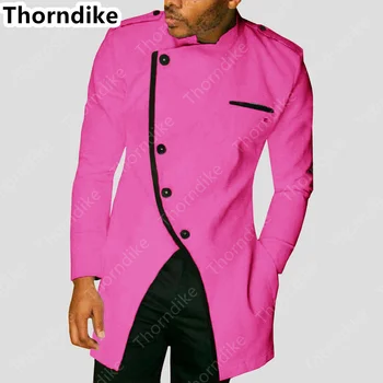 Thorndike, най-Новият Необичаен Дизайн, Мъжки Дълъг Костюм на Младоженеца в Индийски стил, Мъжко Сватбена рокля, Комплект от 2 теми, Смокинг за Партита, Terno Masculino