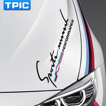TPIC Етикети за Автостайлинга Стикер На предния Капак на Автомобила Спортни Етикети За Mercedes W204 W205 AMG A C CLA BMW e90 e46 e60 Серия 3
