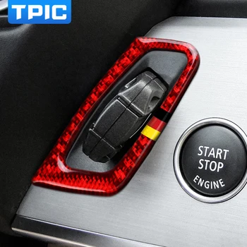 Автомобилни Стикери от карбон за BMW E70 E71 X5 X6 M Performance Защита на отвори за ключ за Кръгла украса за спиране на запалване
