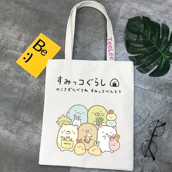 Аниме Sumikko Gurashi Shopper Bag Чанта-тоут за Жени, Скъпа мультяшная Чанта-тоут, Кавайные Чанти, Еко-Модни Чанти за Многократна употреба Ulzzang