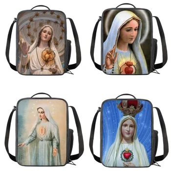 Богородица Фатимская, Дева Мария, детски обяд кутии, пътни изолирани чанти за обяд с пагон, чанта за обяд за детска градина