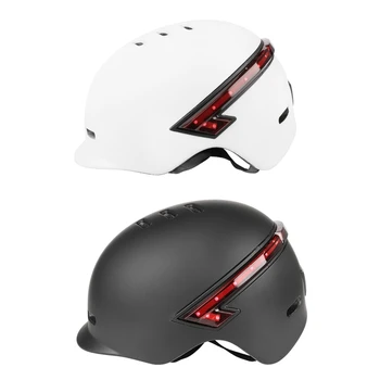 Велосипеден шлем с подсветка, която се презарежда чрез USB, за крайградски пътувания, за скутер T4MF
