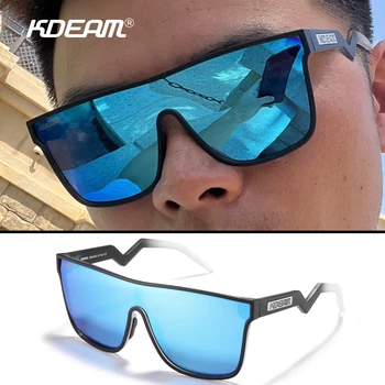Големи слънчеви очила, поляризирани спортни мъжки слънчеви очила за шофиране, очила tr90, женски огледални лещи UV400, 8 цвята, марка KDEAM