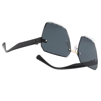 Дамски квадратни слънчеви очила без рамки с висока разделителна способност, прозрачни лещи, няколко цветови опции за шофиране, каране на колело, къмпинг, риболов