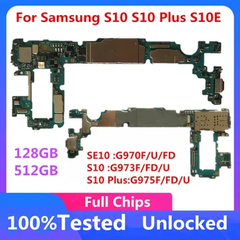 Дънна платка За Samsung S10 Plus G975F G975FD G975U S10 G973F G973U G973FD 128 GB S10E G970F G970U Оригиналната Разблокированная Логическа Такса