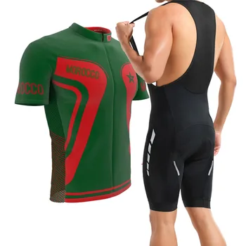 Класически Ретро-комплект от Джърси за колоезденето в Мароко с къс ръкав Pro Team Road Bicycle Maillot Ciclismo, мъжка лятна велосипедна дрехи, Облекло