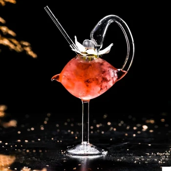 Креативен чаша за коктейл и шампанско във формата на Лебед, Прозрачни Чаши за вино, Чаша за Вино, Чаша За сок, Сладко кавайная прибори с соломинкой