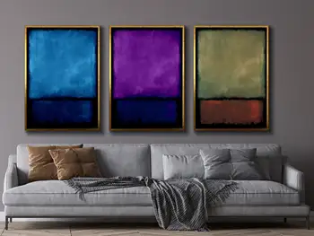 Марк Ротко, художествени плакати, щампи върху платно, стенно изкуство, Реколта цветна абстрактна минималистичная картина за хола, домашен декор