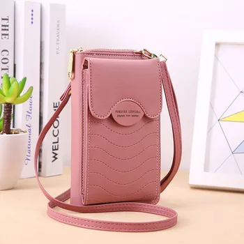 Модерна чанта с джоб за телефон, дамска чанта за през рамото от изкуствена кожа, малки чанти през рамо дамски чанти-месинджър, - портфейл, чанта