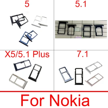 Притежателят на Тавата за SD-памет и СИМ-карти За Nokia 5 5.1 X5 TA-1109 7.1 Plus, Слот за четене на Сим-карти, Жак Адаптер, Ремонт, Дубликат Част