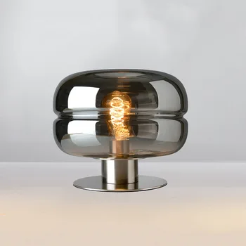 Проста стъклена настолна лампа в стил постмодерното, нова дизайнерска настолна лампа за дневна, скандинавски творческа изкуство, нощно шкафче за спалня