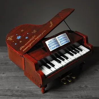 Реколта модел пиано ръчно изработени бижута, бижута, фотография градина, бар, кафе, подарък за украса на прозорци, подарък за рожден ден