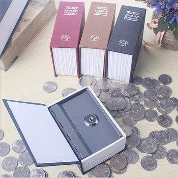Речник на Мини Сейф Книгата Пари скрит таен заключване за сигурност Съхранение на пари в брой на монети, Бижута Шкафче за ключове за детски подаръци
